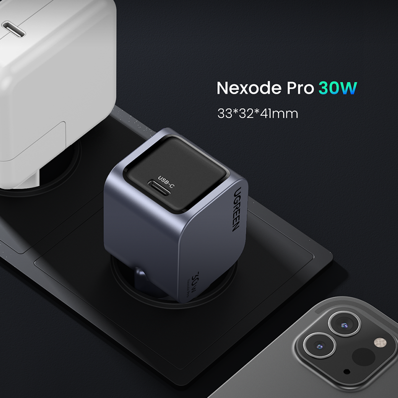Incarcator rapid retea UGREEN Nexode Pro 30W USB-C GaN Fast Charger EU, 1 x USB-C, Gri