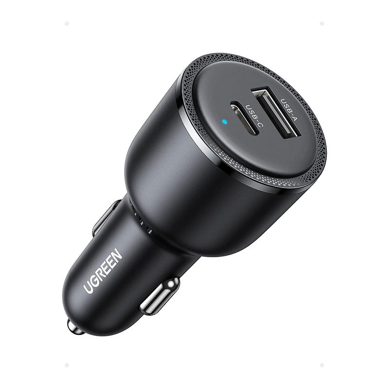 Incarcator auto UGREEN 63W 2-Port Fast Car Charger EC701, 1 x USB A, 1 x USB C, Gri