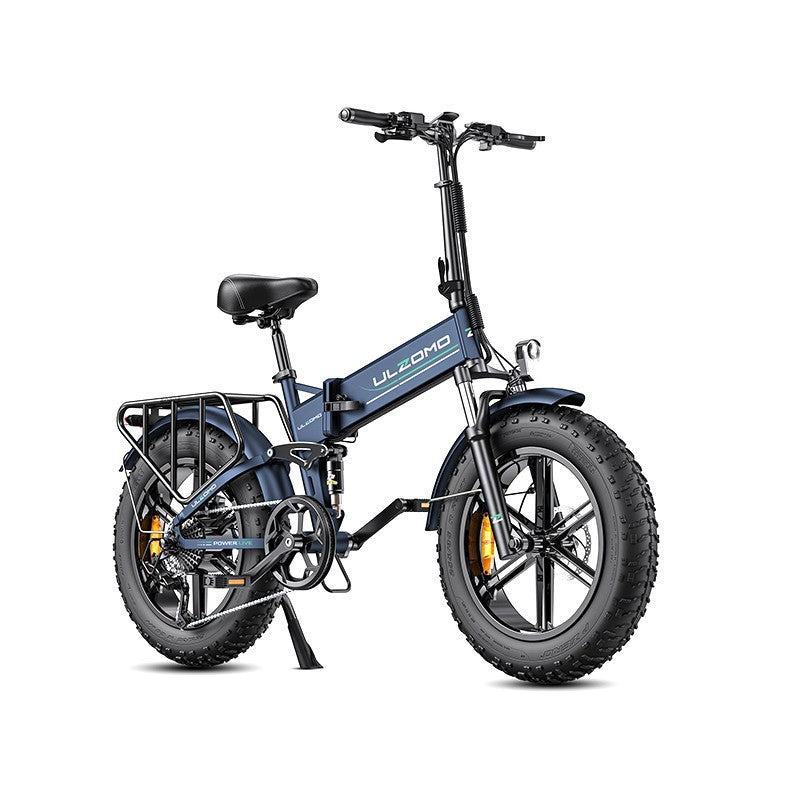 Bicicleta electrica pliabila Ulzomo Dunes 20 E-bike, motor 750W, 48V 16Ah, autonomie 120km, viteza maxima 40km/h**, Blue, 20''
