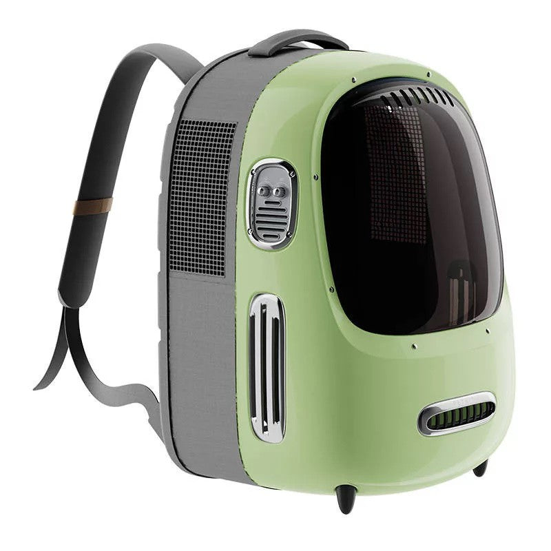 Rucsac cu hublou PETKIT Cat Travel Bag 2, Ventilare, Sistem iluminare, Green