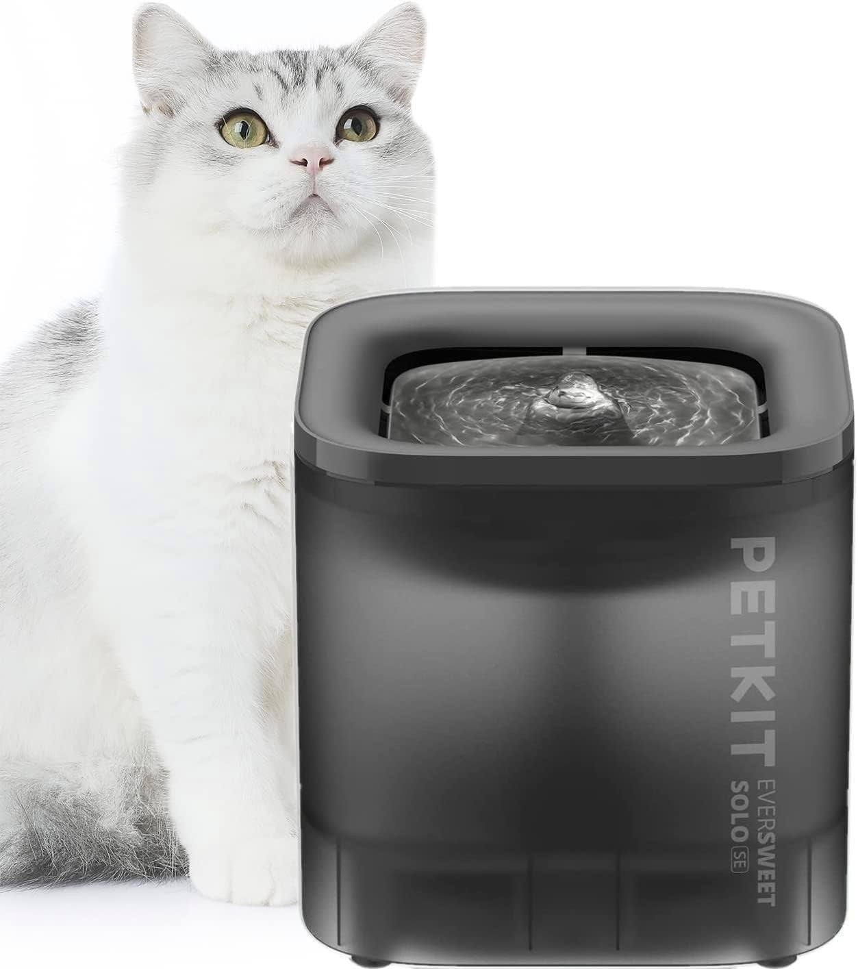 Fantana apa pentru animale de companie PETKIT Eversweet SOLO SE, 1,8 L, filtru in 3 straturi, USB, Gray