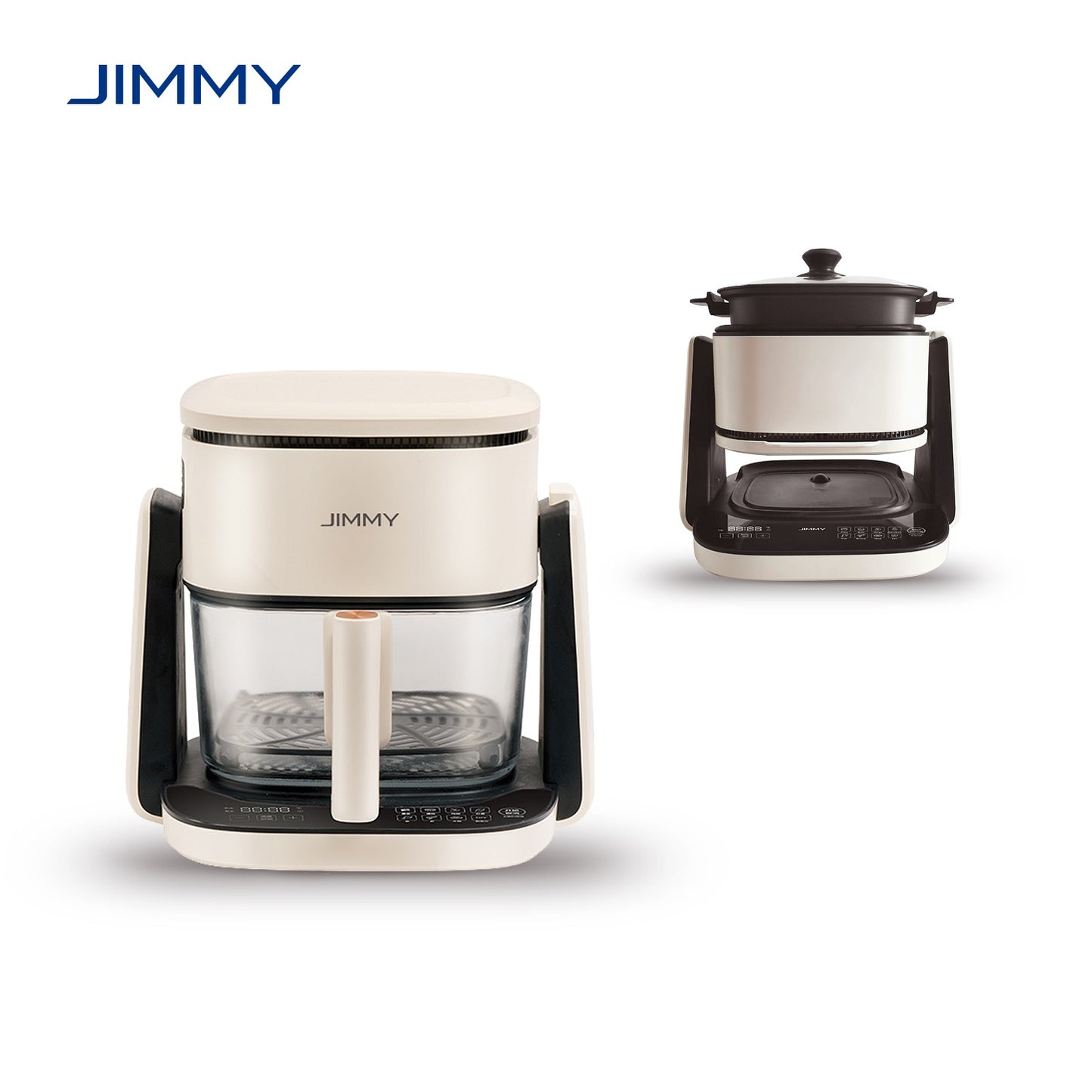 Friteuza cu aer cald JIMMY Air Fryer, Pan Fryer 2-in-1 4L, 1100W, 8 programe, Display HD Touch Screen