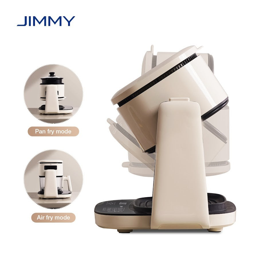 Friteuza cu aer cald JIMMY Air Fryer, Pan Fryer 2-in-1 4L, 1100W, 8 programe, Display HD Touch Screen