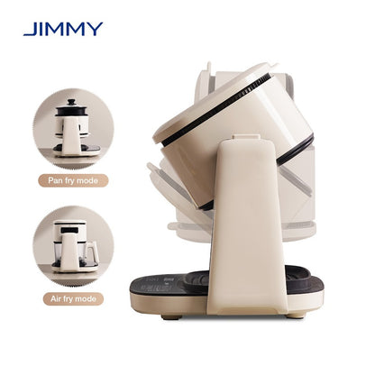 Friteuza cu aer cald JIMMY Air Fryer, Pan Fryer 2-in-1 4L, 1100W, 8 programe, Display HD Touch Screen