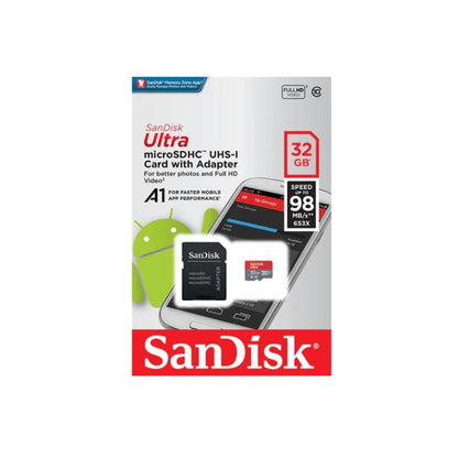 Card de memorie SanDisk Ultra microSDHC 32GB, cu Adaptor, Class 10, 120MB/s, A1, UHS-I