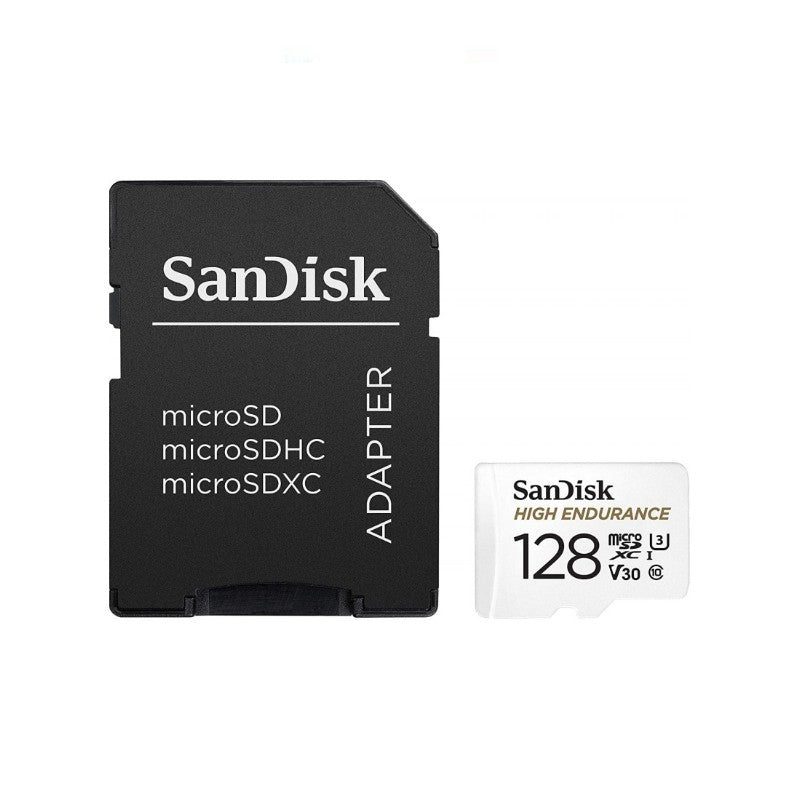 Card de memorie SanDisk 128GB High Endurance Video cu Adaptor, microSDXC, Class 10, V30, UHS-I U3