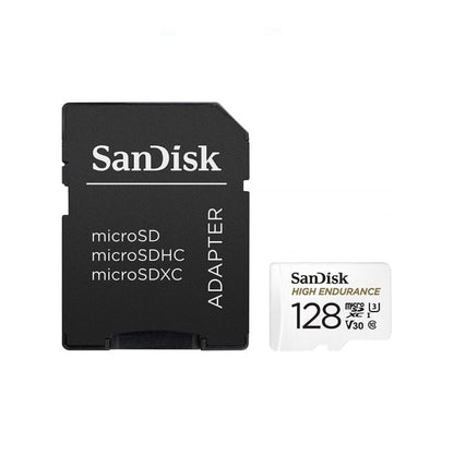 Card de memorie SanDisk 128GB High Endurance Video cu Adaptor, microSDXC, Class 10, V30, UHS-I U3
