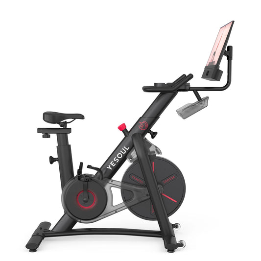 Bicicleta fitness YESOUL Spinning Bike G1M Plus, Black, Display 21.5”, Rezistenta magnetica, Soundbar