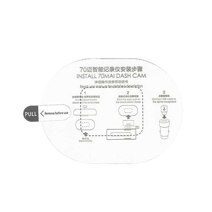 Kit folie adeziva 70mai A1 camere auto 70mai D06&M300 (Suport plastic + Folie termorezistent + Autocolante electrostatice)