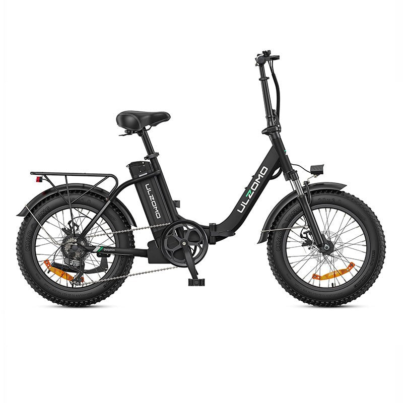 Bicicleta electrica pliabila Ulzomo Dolphin 20 E-bike, 250W, 36V 13Ah, autonomie 89km, viteza maxima 25km/h, Black, 20''