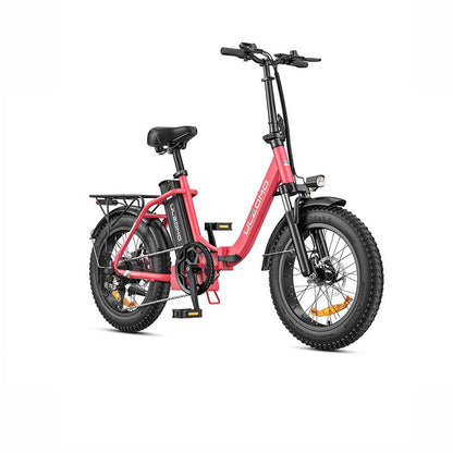 Bicicleta electrica pliabila Ulzomo Dolphin 20 E-bike, 250W, 36V 13Ah, autonomie 89km, viteza maxima 25km/h, Pink, 20''