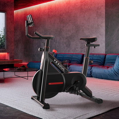 Bicicleta fitness YESOUL Spinning Bike C1A, Black, Suport pentru display, Rezistenta magnetica