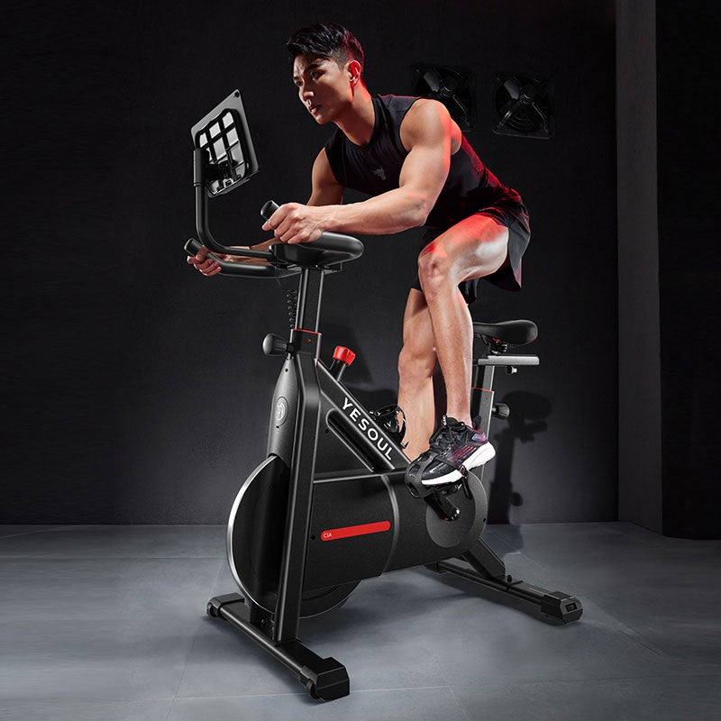 Bicicleta fitness YESOUL Spinning Bike C1A, Black, Suport pentru display, Rezistenta magnetica