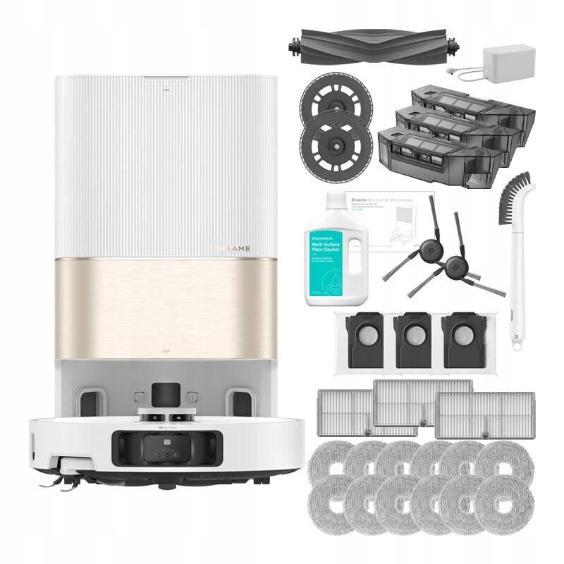 Resigilat - Aspirator robot cu mop Dreame X40 Ultra Complete, 12.000Pa, 6.400mAh, 200 min, AI RGB+3D mapping, statie colectare inteligenta