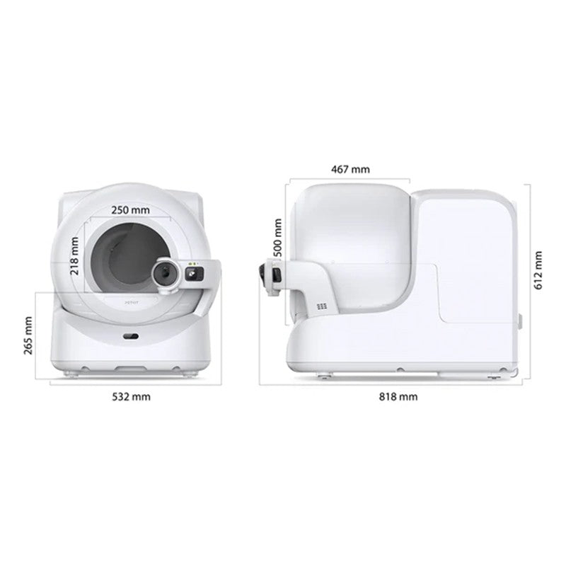 Litiera smart cu autocuratare PetKit Purobot Ultra Self-Cleaning with AI-Powered Camera pentru pisici, Recunoastere faciala, 10L
