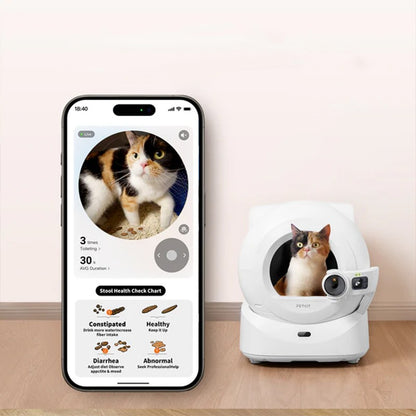 Litiera smart cu autocuratare PetKit Purobot Ultra Self-Cleaning with AI-Powered Camera pentru pisici, Recunoastere faciala, 10L