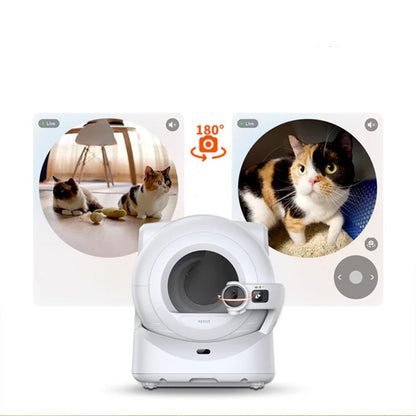 Litiera smart cu autocuratare PetKit Purobot Ultra Self-Cleaning with AI-Powered Camera pentru pisici, Recunoastere faciala, 10L