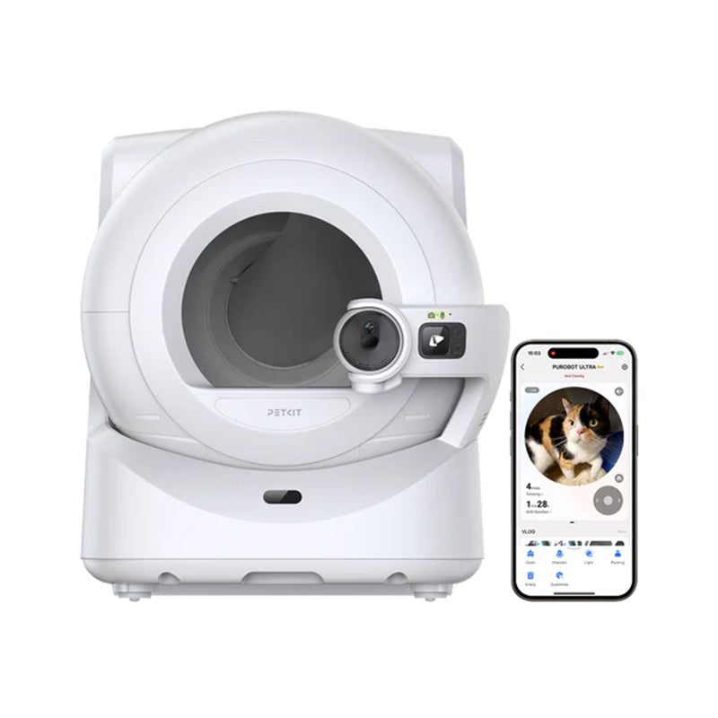 Litiera smart cu autocuratare PetKit Purobot Ultra Self-Cleaning with AI-Powered Camera pentru pisici, Recunoastere faciala, 10L