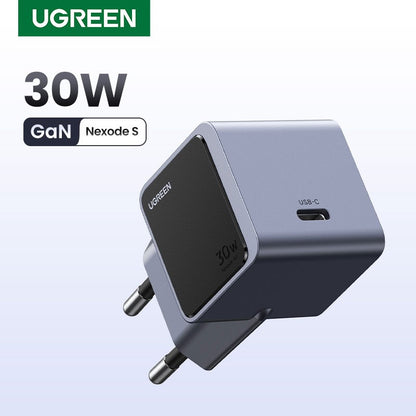Incarcator rapid retea UGREEN Nexode S 30W USB-C GaN Fast Charger EU, GaNInfinity, USB-C, Negru/Gri