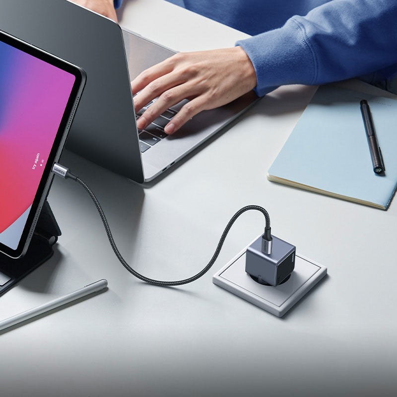 Incarcator rapid retea UGREEN Nexode S 30W USB-C GaN Fast Charger EU, GaNInfinity, USB-C, Negru/Gri