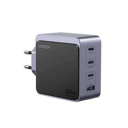 Incarcator rapid retea UGREEN Nexode S 100W 4-Port GaN Fast Charger EU, 3x USB-C, 1x USB-A, Negru/Gri