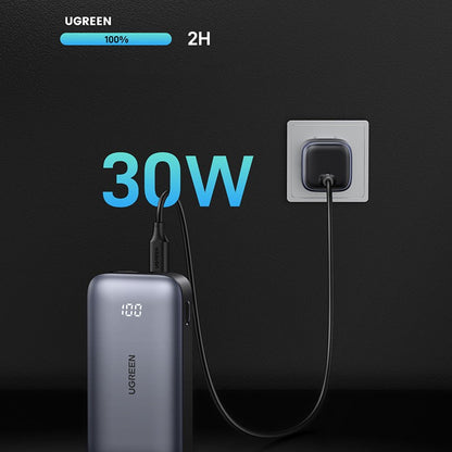 Baterie externa UGREEN Power Bank PB502, 10000mAh, incarcare bidirectionala rapida, 30W, Fast Charging Negru