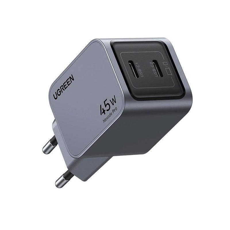Incarcator rapid retea UGREEN Nexode Pro 45W Dual USB-C GaN Fast Charger EU, 2 x USB-C, Gri
