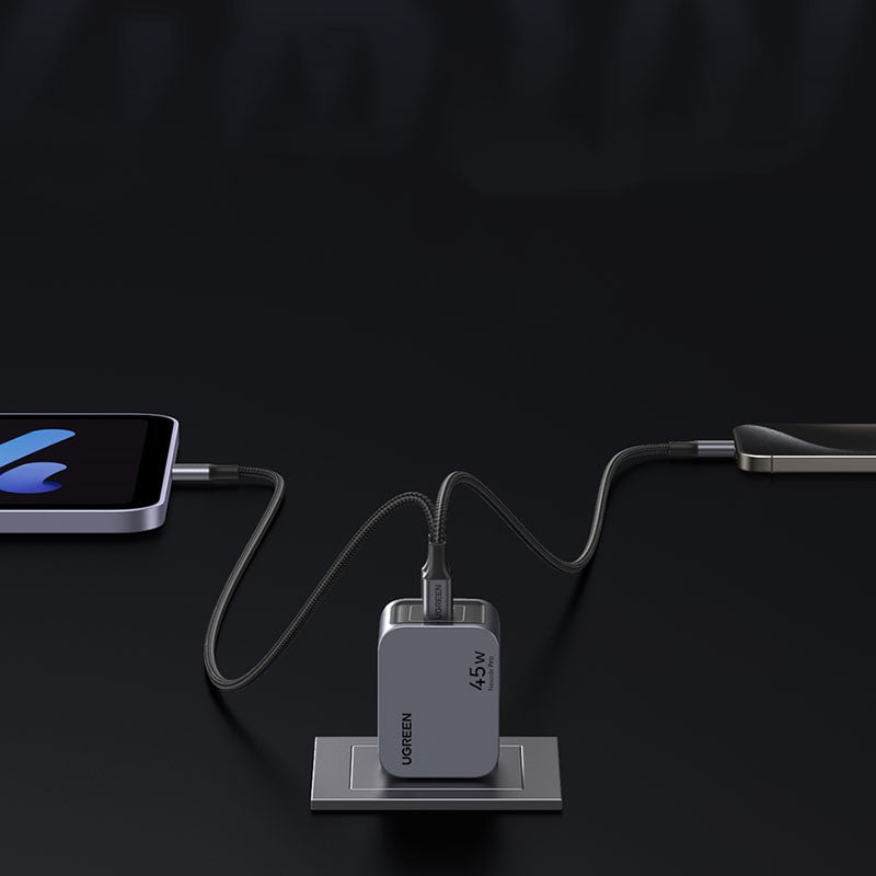 Incarcator rapid retea UGREEN Nexode Pro 45W Dual USB-C GaN Fast Charger EU, 2 x USB-C, Gri