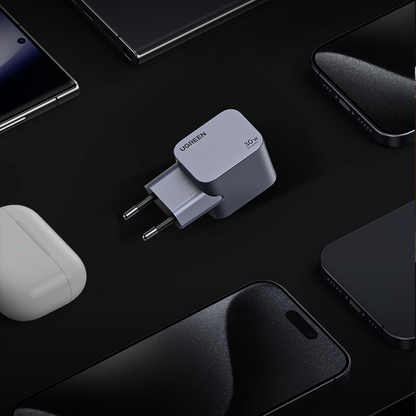 Incarcator rapid retea UGREEN Nexode Pro 30W USB-C GaN Fast Charger EU, 1 x USB-C, Gri
