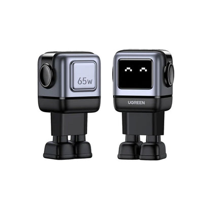 Incarcator rapid retea robot UGREEN Nexode RG 65W 3-Port GaN Fast Charger EU, 2 x USB-C + 1 X USB-A, Negru