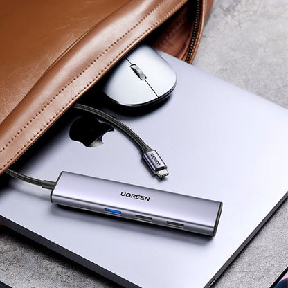 Adaptor multifunctional 5-in-1 UGREEN USB-C Adapter , 1X USB 3.0, 2X USB 2.0, 1X HDMI 4K,USB-C 100W PowerDelivery, Gri