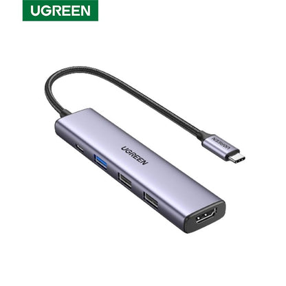 Adaptor multifunctional 5-in-1 UGREEN USB-C Adapter , 1X USB 3.0, 2X USB 2.0, 1X HDMI 4K,USB-C 100W PowerDelivery, Gri