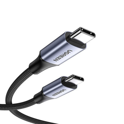 Cablu de incarcare si date UGREEN USB-C Cable Aluminum Case with Braided, USB-C la USB-C, 2 m, Negru