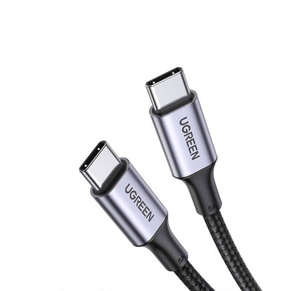 Cablu de incarcare si date UGREEN USB-C Cable Aluminum Case with Braided, USB-C la USB-C, 2 m, Negru