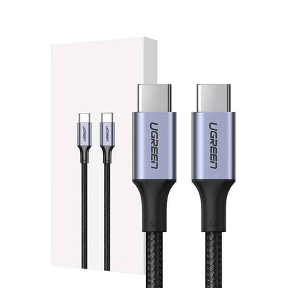 Cablu de incarcare si date UGREEN USB-C Cable Aluminum Case with Braided, USB-C la USB-C, 1 m, Negru