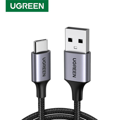 Cablu de incarcare si date UGREEN USB-A 2.0 to USB-C Cable Nickel Plating Aluminum Braid, USB-A la USB-C, 2 m, Negru
