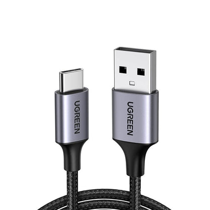 Cablu de incarcare si date UGREEN USB-A 2.0 to USB-C Cable Nickel Plating Aluminum Braid, USB-A la USB-C, 2 m, Negru