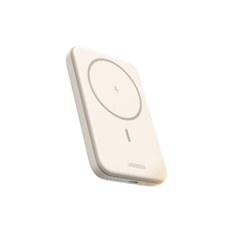 Baterie externa Wireless UGREEN Magnetic Power Bank PB561, 10000mAh, 20W, Incarcare bidirectionala, Atasare magnetica Beige
