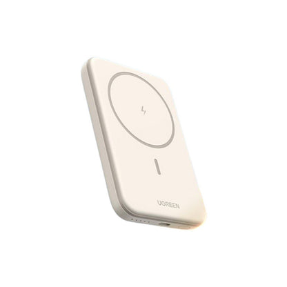 Baterie externa Wireless UGREEN Magnetic Power Bank PB561, 10000mAh, 20W, Incarcare bidirectionala, Atasare magnetica Beige