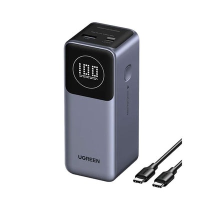 Baterie externa UGREEN 12000mAh 100W Fast Charging Power Bank PB724, 100W, Ecran digital LCD, Gri