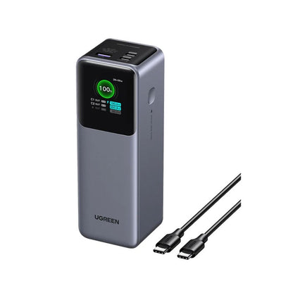 Baterie externa UGREEN 25000mAh 200W Fast Charging Power Bank PB722, 25000mAh, 200W, Ecran digital inteligent, Gri