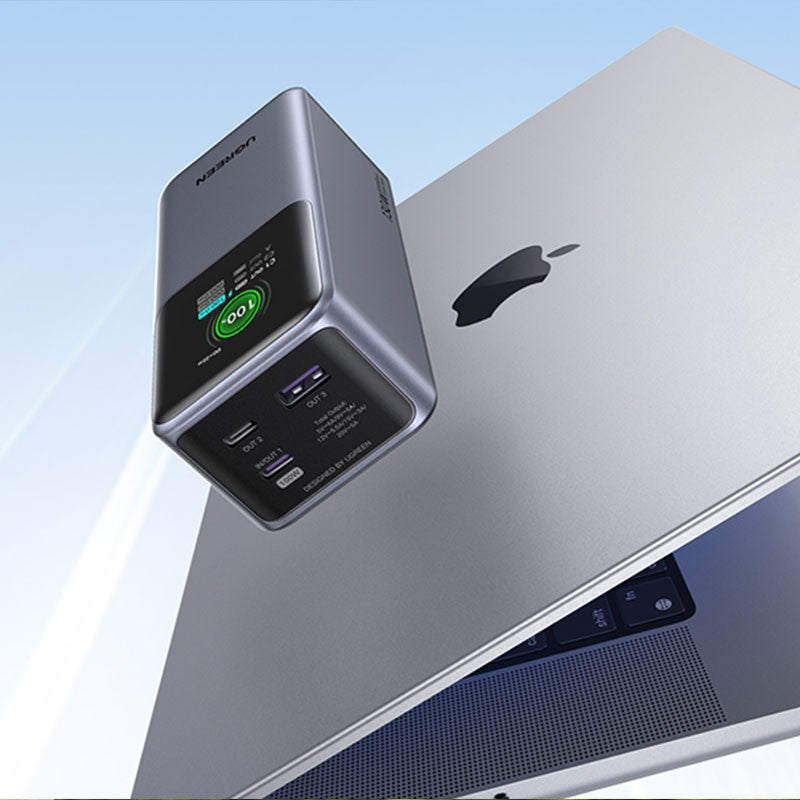 Baterie externa UGREEN 20000mAh 130W Fast Charging Power Bank PB721, 20000mAh, 130W, Ecran digital inteligent, Gri