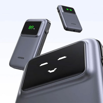 Baterie externa UGREEN 10000mAh Power Bank PB511, 30W, Incarcare bidirectionala, Cablu tip C incorporat, Gri