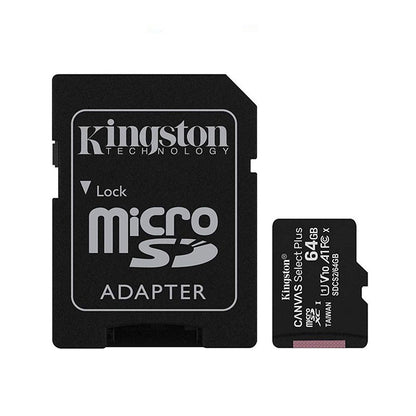 Card memorie KINGSTON 64GB Canvas Select Plus cu adaptor SD, MicroSDTM HC UHS-I, Clasa 10, V10, UHS-I U1, performanta Android A1