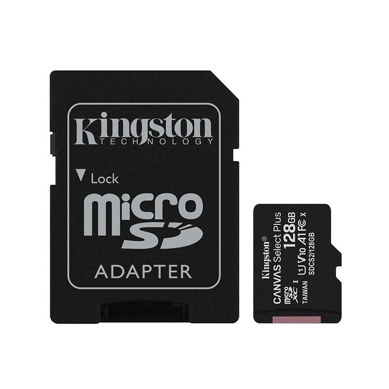 Card memorie KINGSTON 128GB Canvas Select Plus cu adaptorSD, MicroSDTM HC UHS-I, Clasa 10, V10, UHS-I U1, performanta Android A1