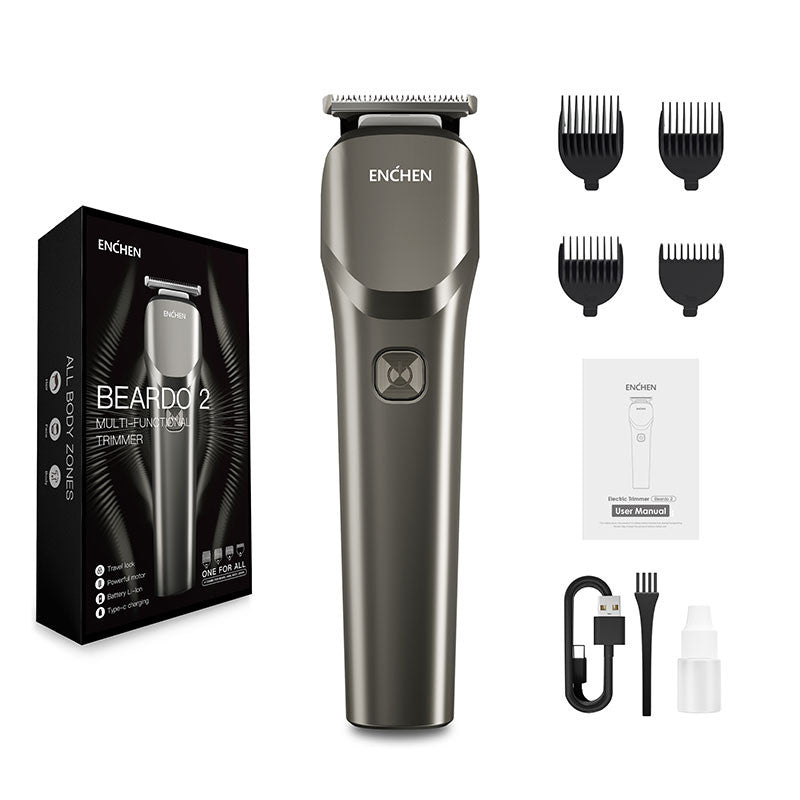 Aparat de tuns ENCHEN Modern Trimmer Beardo 2, Uscat, 4 accesorii, 8000RPM, 1200 mAh