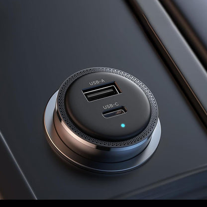 Incarcator auto UGREEN 63W 2-Port Fast Car Charger EC701, 1 x USB A, 1 x USB C, Gri
