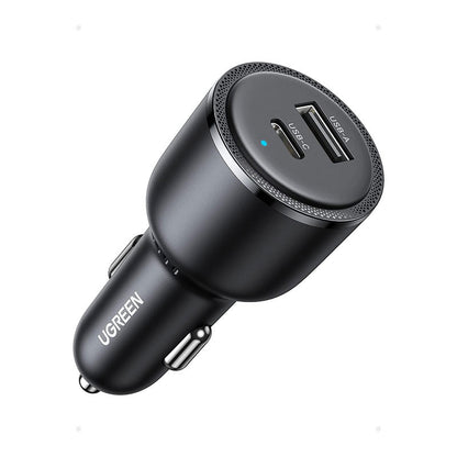 Incarcator auto UGREEN 63W 2-Port Fast Car Charger EC701, 1 x USB A, 1 x USB C, Gri