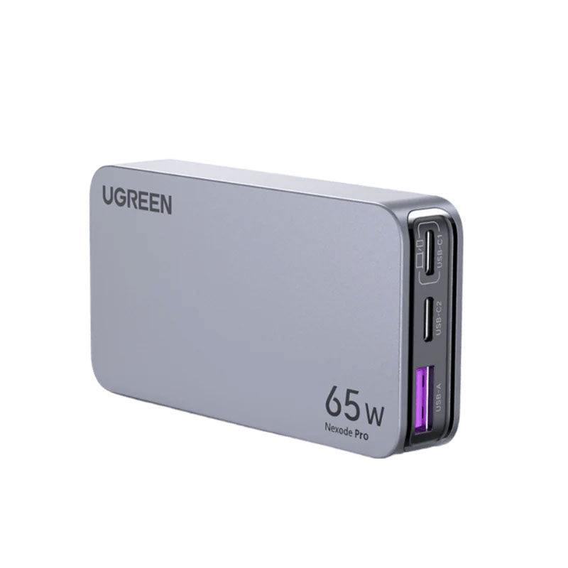 Incarcator rapid retea UGREEN Nexode Pro 65W 3-Port GaN Ultra-Slim Fast Charger X753, 2 x USB C + 1 x USB A, Gri