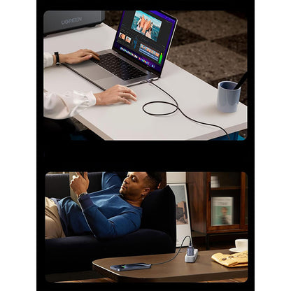 Cablu de date si incarcare UGREEN USB-C to USB-C PD 3.1 Fast Charging Cable L513, USB C la USB C, Negru, 1m